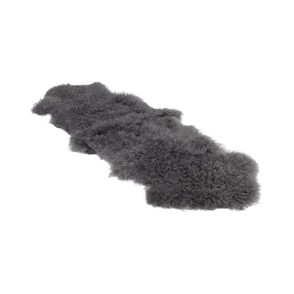 Double Mongolian Sheepskin | 150x50 cm Steel