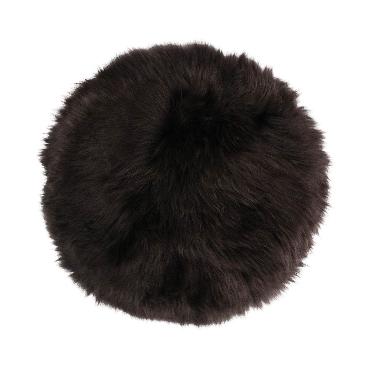 Premium Seat Cover | Long Wool | New Zealand | D34 cm Chocolate