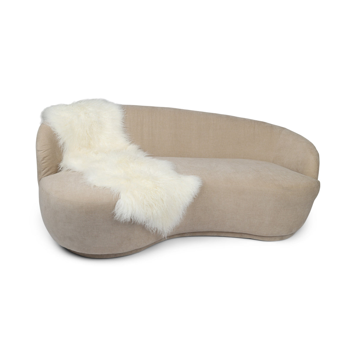 Double Mongolian Sheepskin | 150x50 cm Ivory