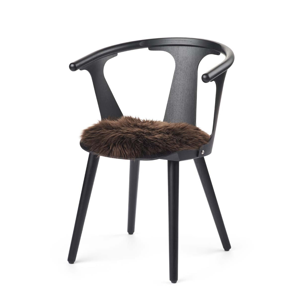Premium Seat Cover | Long Wool | New Zealand | D34 cm Chocolate