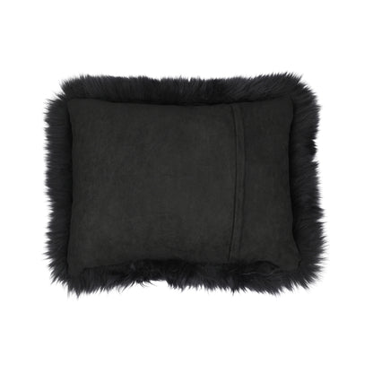 Sheepskin Cushion | Long Wool | New Zealand | 35x45 cm Black