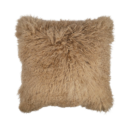 Sheepskin Cushion | Mongolian | 50x50 cm Sand Taupe