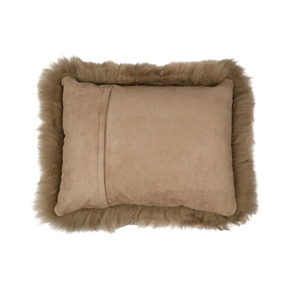 Sheepskin Cushion | Long Wool | New Zealand | 35x45 cm Taupe