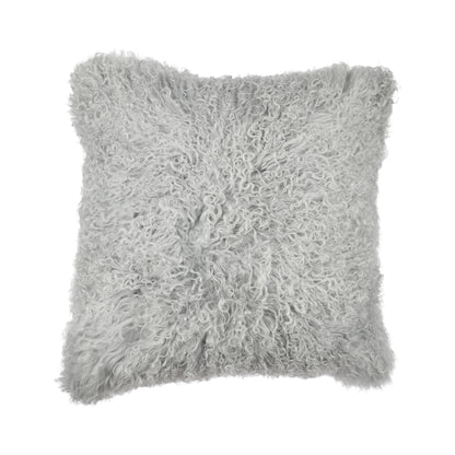 Sheepskin Cushion | Mongolian | 50x50 cm Light Grey