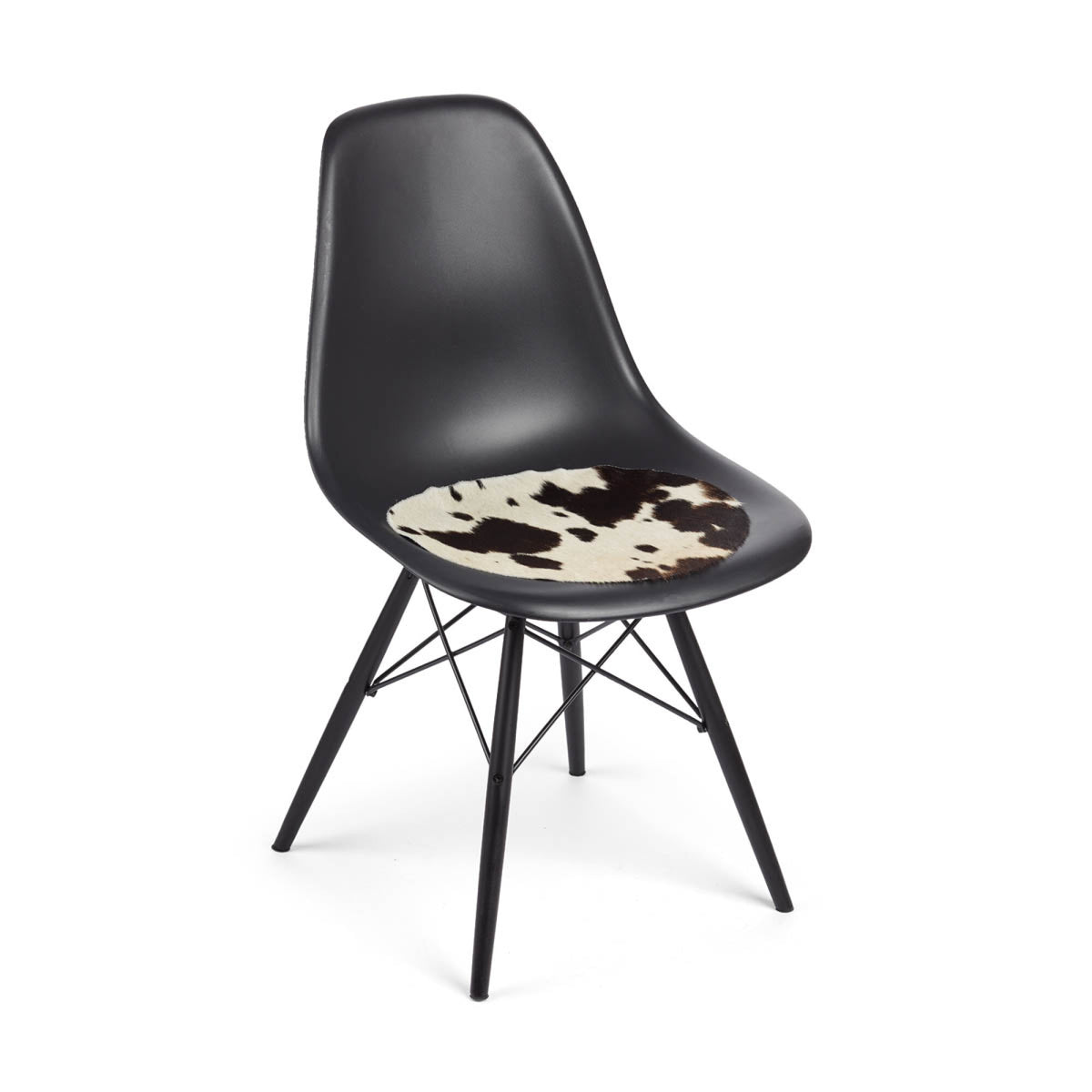 Cow Hide Seat Cover | Ø37 cm Salt/Pepper/Black/White