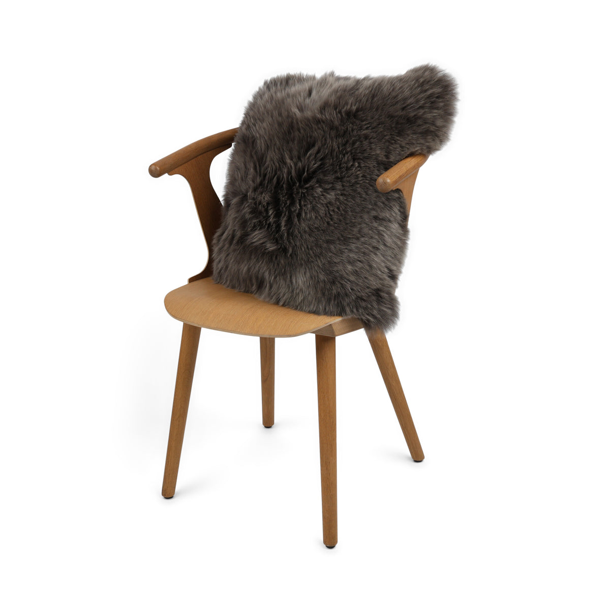 Sheepskin Cushion | Long Wool | New Zealand | 50x50 cm Walnut