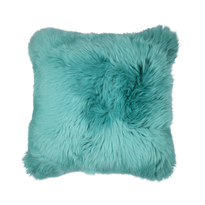 Sheepskin Cushion | Long Wool | New Zealand | 50x50 cm Turquoise