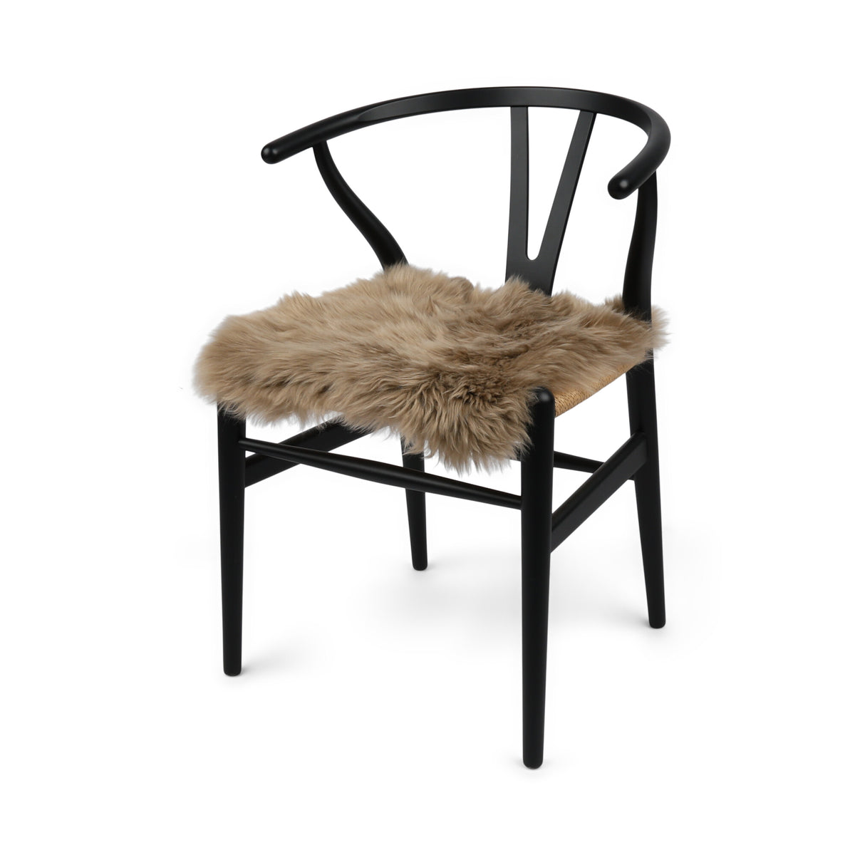 Long Wool Seat Cover | New Zealand | 40x40 cm Taupe