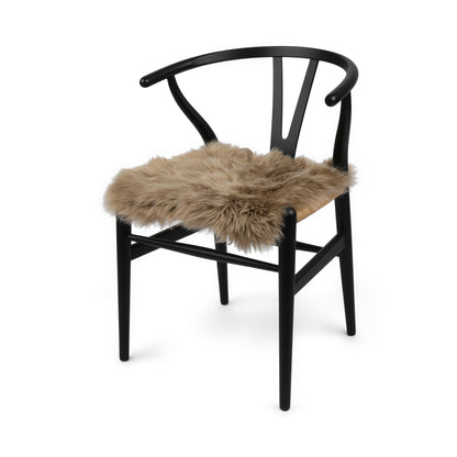 Long Wool Seat Cover | New Zealand | 40x40 cm Taupe