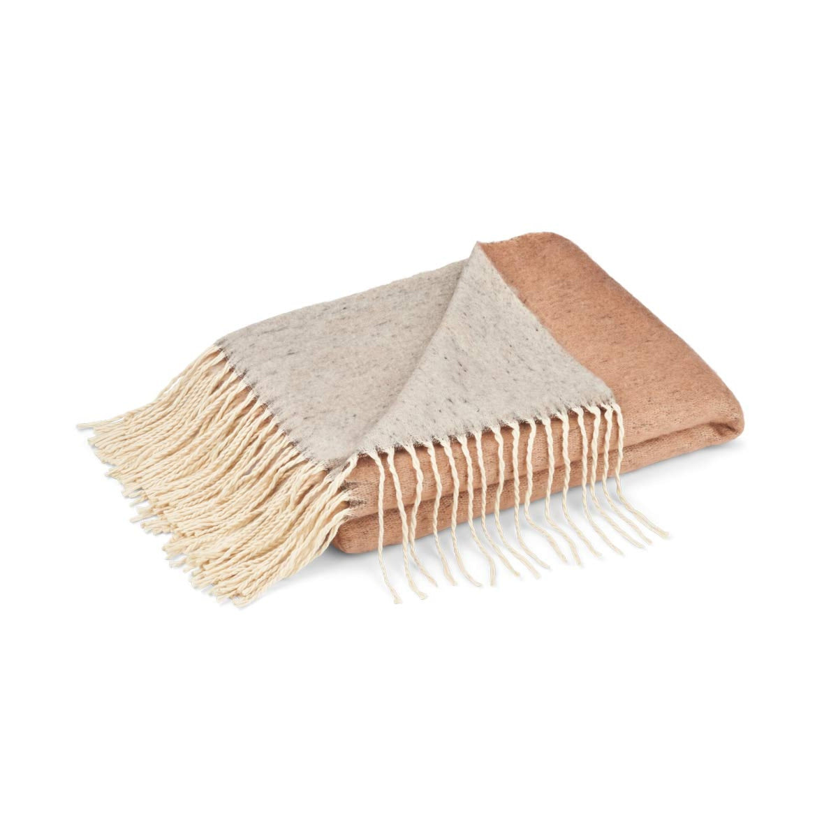 Throw of Mohair Double Face | 130x170 cm Rust/Grey
