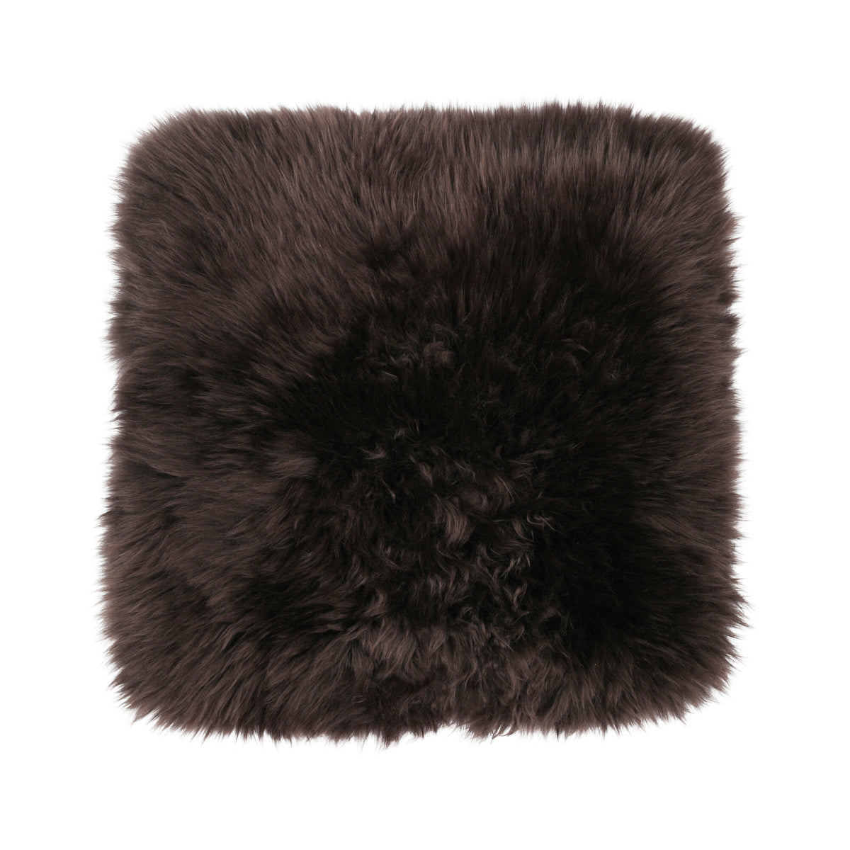 Long Wool Seat Cover | New Zealand | 40x40 cm Chocolate