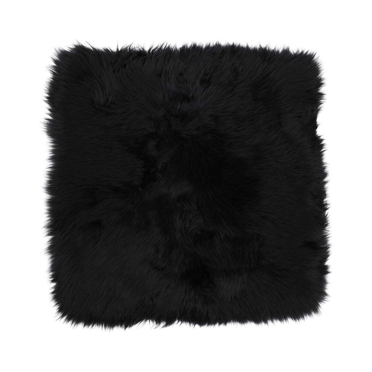 Long Wool Seat Cover | New Zealand | 40x40 cm Black