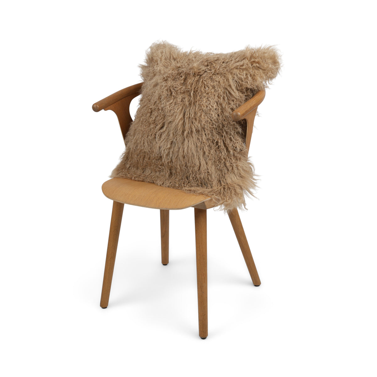 Sheepskin Cushion | Mongolian | 50x50 cm Sand Taupe