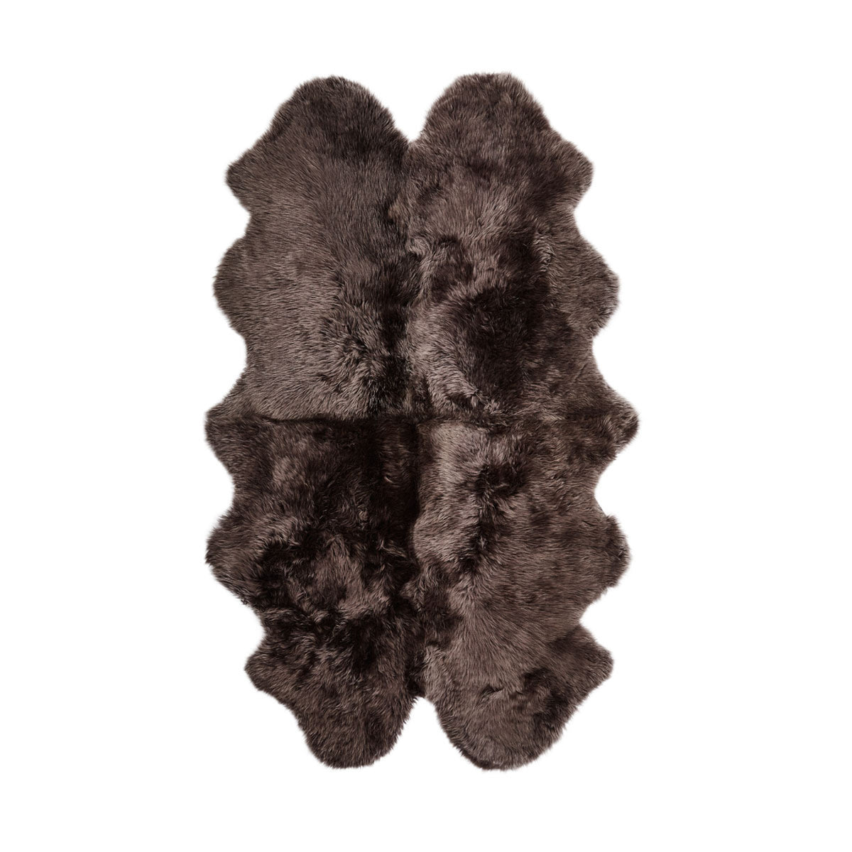 Quadruple Sheepskin | Long Wool | New Zealand | 170x110 cm Walnut