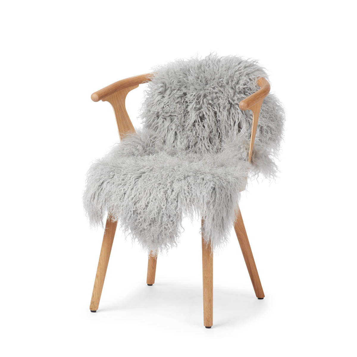 Mongolian Sheepskin | Curly | 85x50 cm Light Grey