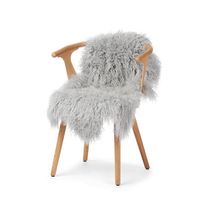 Mongolian Sheepskin | Curly | 85x50 cm Light Grey
