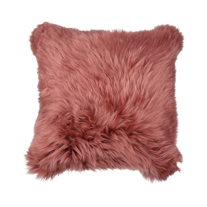 Sheepskin Cushion | Long Wool | New Zealand | 50x50 cm Old Rose