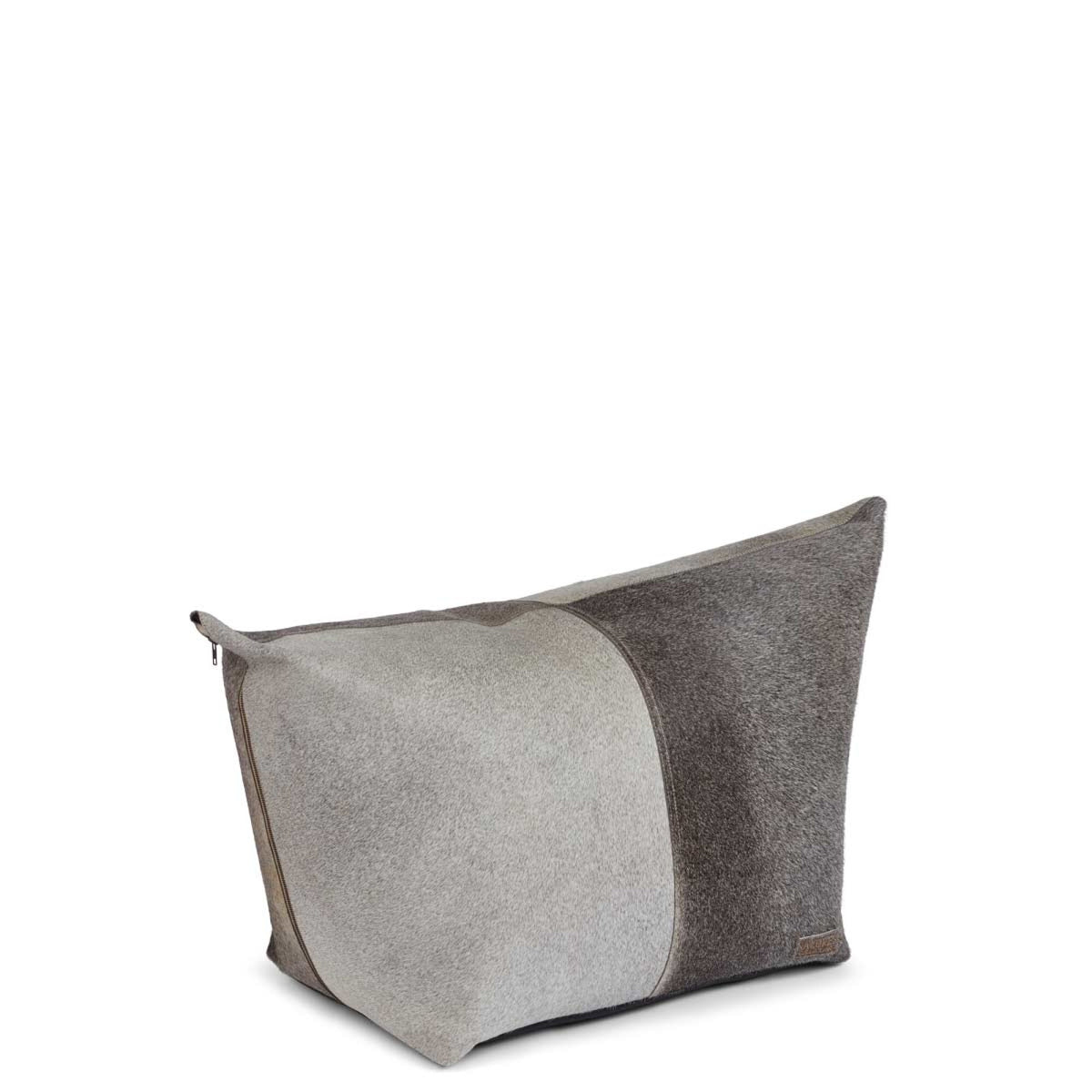 Calf Leather Pouf | 120x60x80 cm Grey / L92xW38xH40 cm