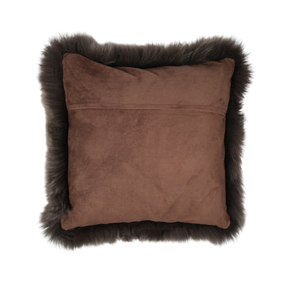 Sheepskin Cushion | Long Wool | New Zealand | 50x50 cm Walnut