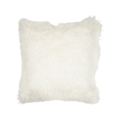 Sheepskin Cushion | Mongolian | 50x50 cm Snow White