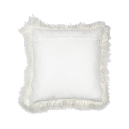 Sheepskin Cushion | Mongolian | 50x50 cm Snow White