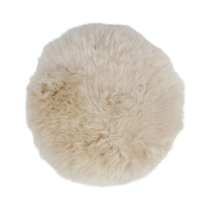 Premium Seat Cover | Long Wool | New Zealand | D34 cm Linen