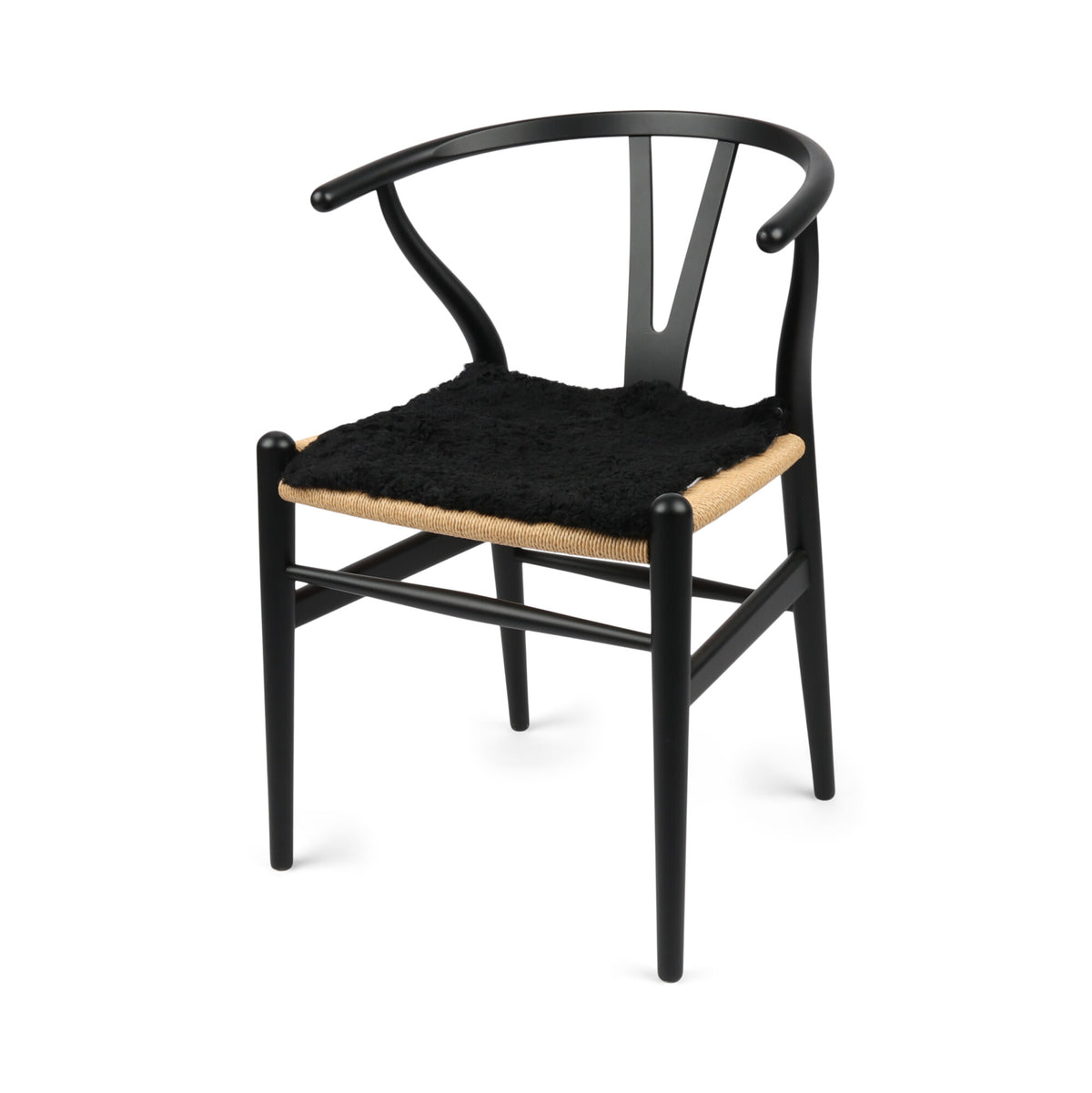 Short Wool Seat Cover | New Zealand | 40x40 cm Black