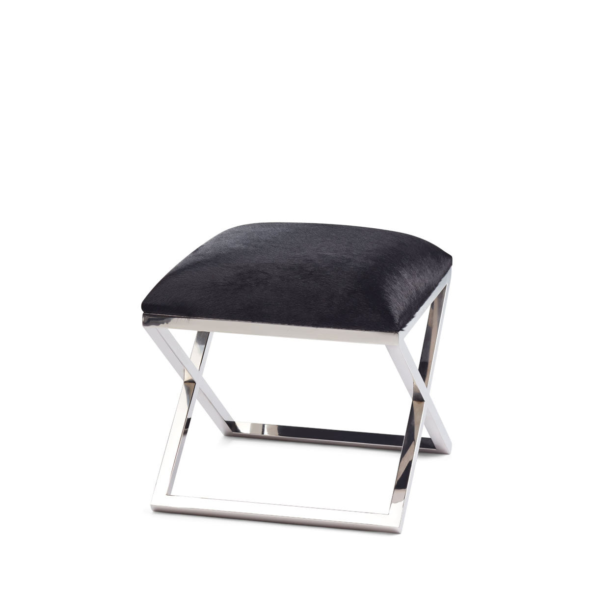 Stool Of Cow Hide | 45x45x45 cm Solid Black