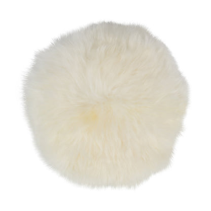 Premium Seat Cover | Long Wool | New Zealand | D34 cm Ivory