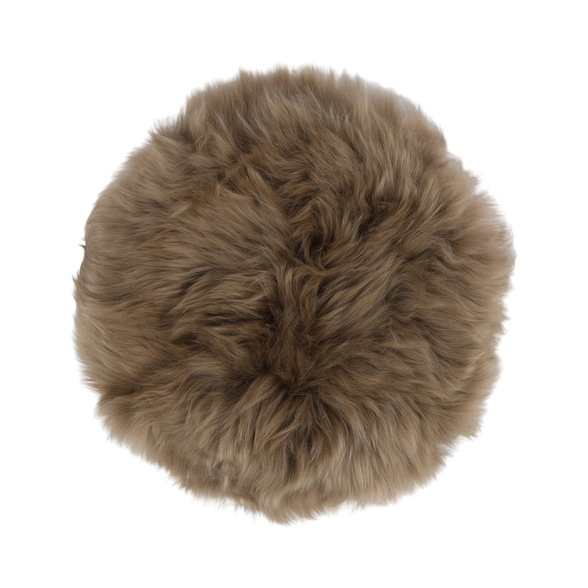 Premium Seat Cover | Long Wool | New Zealand | D34 cm Taupe