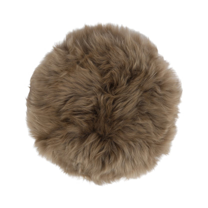 Premium Seat Cover | Long Wool | New Zealand | D34 cm Taupe