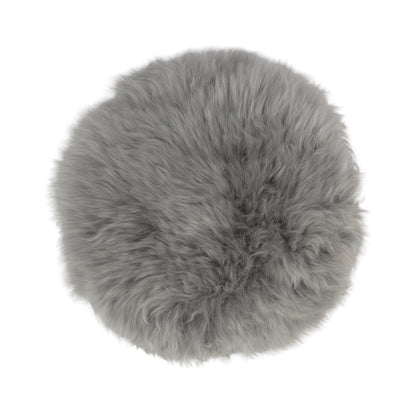 Premium Seat Cover | Long Wool | New Zealand | D34 cm Light Grey