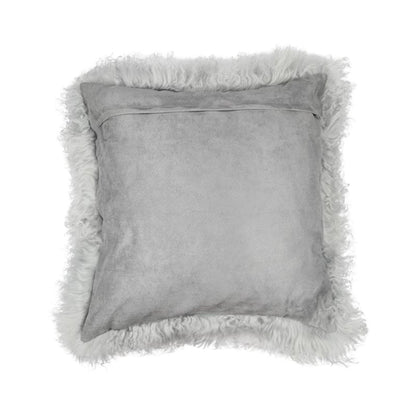 Sheepskin Cushion | Mongolian | 50x50 cm Light Grey