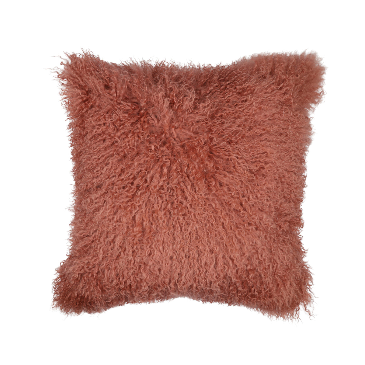 Sheepskin Cushion | Mongolian | 50x50 cm Old Rose