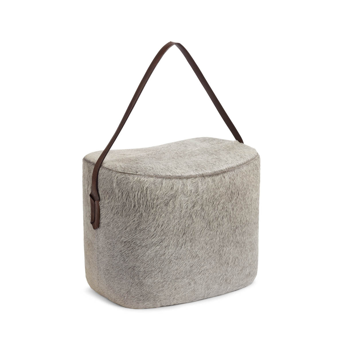 Calf Leather Pouf | Oval | 45x35x38 cm