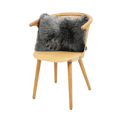 Sheepskin Cushion | Long Wool | New Zealand | 35x45 cm Steel