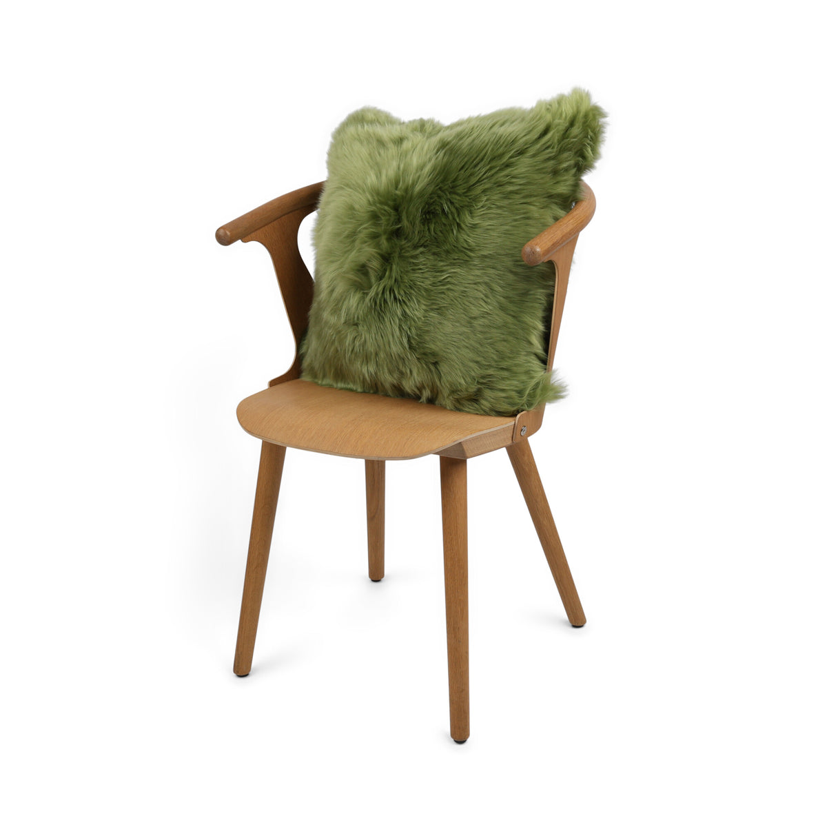 Sheepskin Cushion | Long Wool | New Zealand | 50x50 cm Green